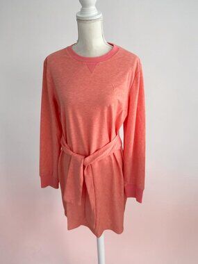 ENGLISH FACTORY Peach Orange Belted Sweatshirt Dress Size XL New NWT